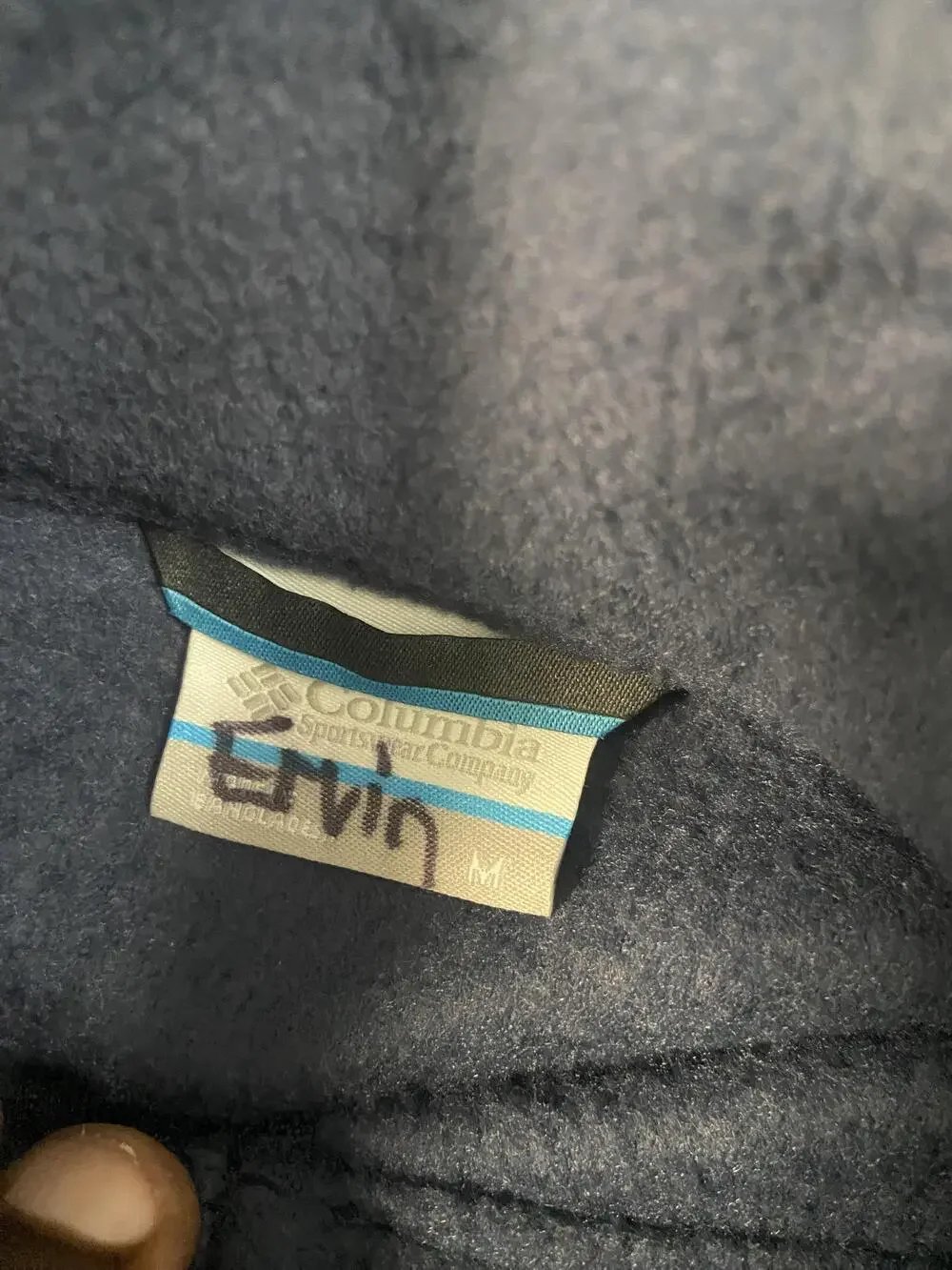 Columbia Fleece Jacket Mens Medium Blue Full Zip Outdoors Warm Layer Pullover